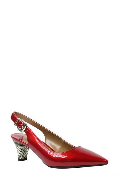 J. Reneé Mayetta Slingback Pump In Red Faux Leather