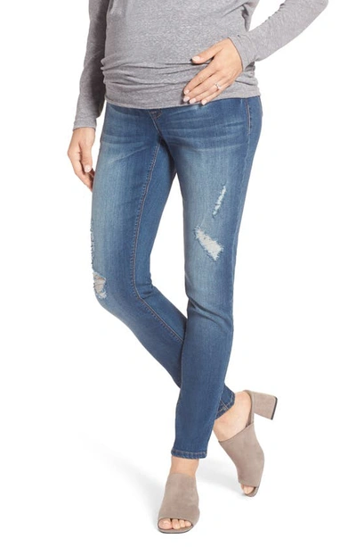 1822 Denim Destructed Maternity Skinny Jeans In Irene