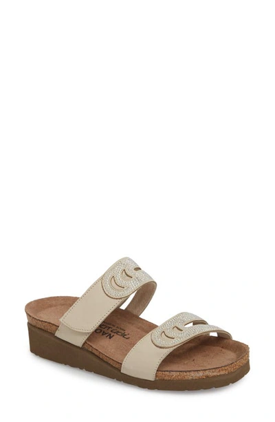 Naot Ainsley Studded Slide Sandal In Beige Nubuck