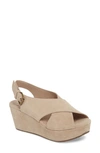 Chocolat Blu Wim Platform Wedge Sandal In Taupe Suede