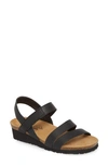 Naot Kayla Wedge Sandal In Black Matte Leather