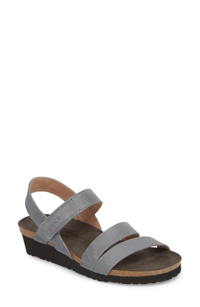 Naot Kayla Wedge Sandal In Vintage Slate Leather