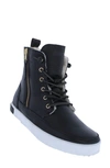 Blackstone 'cw96' Genuine Shearling Lined Sneaker Boot In Black Leather