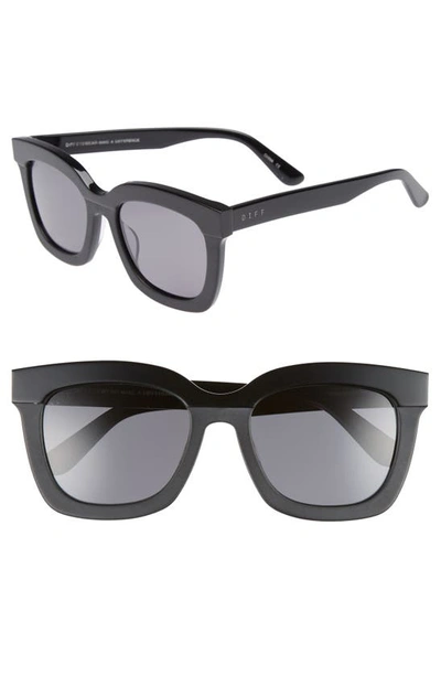Diff Carson 53mm Polarized Square Sunglasses In Black/ Grey