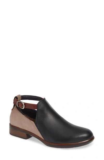 Naot Kamsin Colorblock Bootie In Black/ Stone/ Coffee Leather