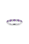 Lafonn Simulated Diamond Birthstone Band Ring In February - Purple/ Silver