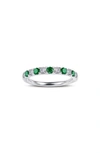 Lafonn Simulated Diamond Birthstone Band Ring In May - Green/ Silver