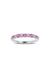 Lafonn Simulated Diamond Birthstone Band Ring In October - Pink/ Silver