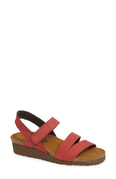 Naot 'kayla' Sandal In Brick Red Nubuck Leather