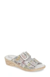 David Tate La Vida Slide Sandal In Beige Leather