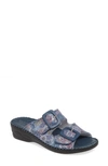 David Tate La Vida Slide Sandal In Blue Leather