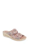 David Tate La Vida Slide Sandal In Pink Leather