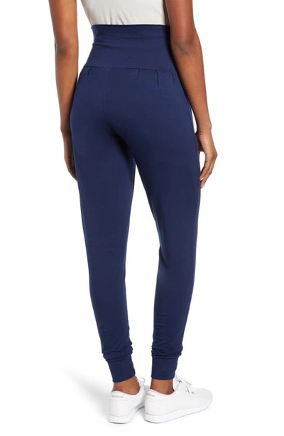 Angel Maternity Tapered Maternity Lounge Trousers In Navy