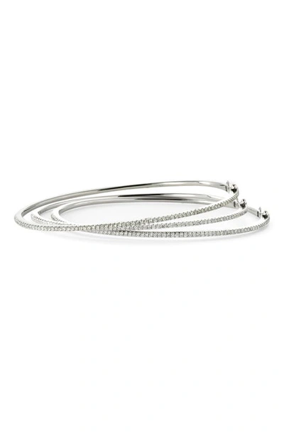 Bony Levy Skinny Stackable Diamond Bangle In White Gold