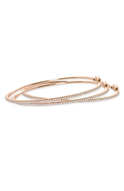 Bony Levy Skinny Stackable Diamond Bangle In Rose Gold