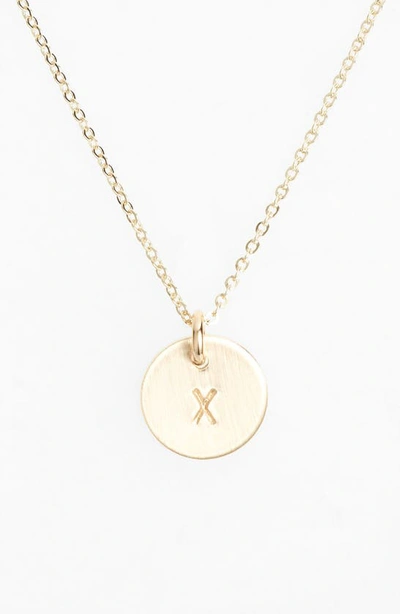 Nashelle 14k-gold Fill Initial Mini Circle Necklace In 14k Gold Fill X