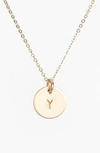 Nashelle 14k-gold Fill Initial Mini Circle Necklace In 14k Gold Fill Y
