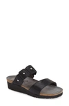 Naot 'ashley' Sandal In Black Snake Leather