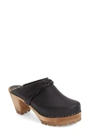 Mia 'elsa' Clog In Black Leather