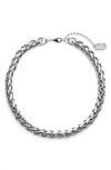 Karine Sultan Braided Link Collar Necklace In Silver