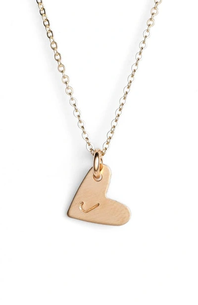 Nashelle 14k-gold Fill Initial Mini Heart Pendant Necklace In Gold/ J