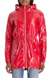 Modern Eternity Waterproof Convertible 3-in-1 Maternity Raincoat In Red