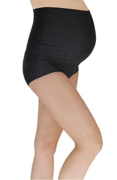 Mermaid Maternity Foldover Swim Briefs In Black