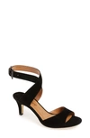 J. Reneé 'soncino' Ankle Strap Sandal In Black Suede