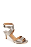 J. Reneé 'soncino' Ankle Strap Sandal In Metallic Taupe Leather