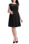 Kimi And Kai Genevieve Lace Maternity Dress In Black