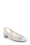 J. Reneé Faleece Crystal Embellished Slingback Pump In Steel Grey Fabric