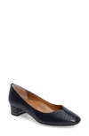 J. Reneé Bambalina Block Heel Pump In Navy Faux Leather