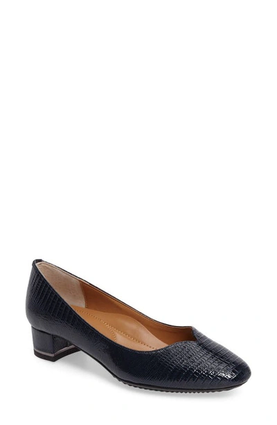 J. Reneé Bambalina Block Heel Pump In Navy Faux Leather