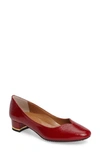 J. Reneé Bambalina Block Heel Pump In Deep Red Faux Leather