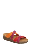 Naot Roxana Strappy Slip-on Sandal In Red/ Orange/ Purple Fabric