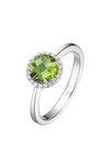 Lafonn Birthstone Halo Ring In August Peridot / Silver