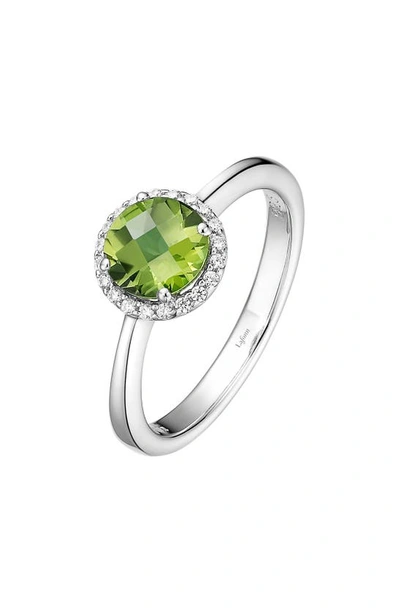 Lafonn Birthstone Halo Ring In August Peridot / Silver