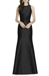 Alfred Sung Dupioni Trumpet Gown In Black