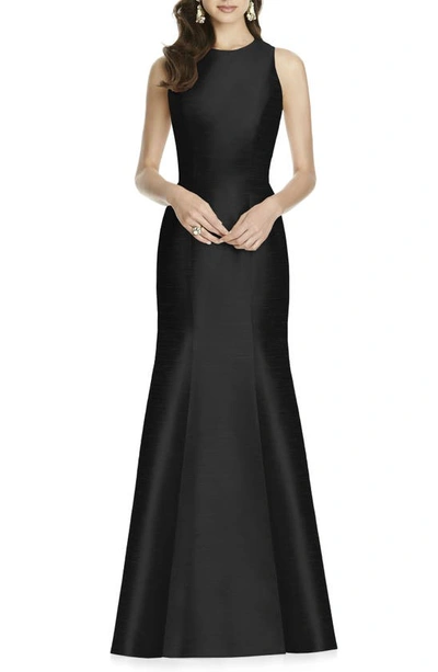 Alfred Sung Dupioni Trumpet Gown In Black