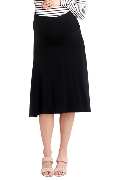 Nom Maternity Nola A-line Pull-on Skirt In Black