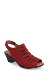 Comfortiva Faye Sandal In Ruby Red Nubuck Leather