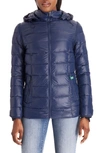 Modern Eternity Lightweight Puffer Convertible 3-in-1 Maternity Jacket In Navy