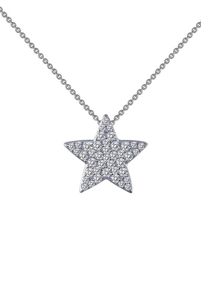 Lafonn Simulated Diamond Star Pendant Necklace In Silver
