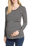 Modern Eternity Maternity/nursing Tee In Black/ Off White