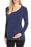 Modern Eternity Maternity/nursing Tee In Navy