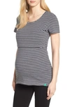 Modern Eternity Maternity/nursing Tee In Grey/ Black