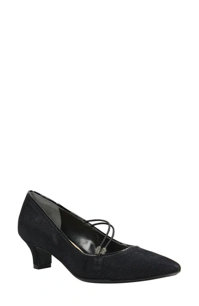 J. Reneé Idenah Pointed Toe Pump In Black Glitter Fabric