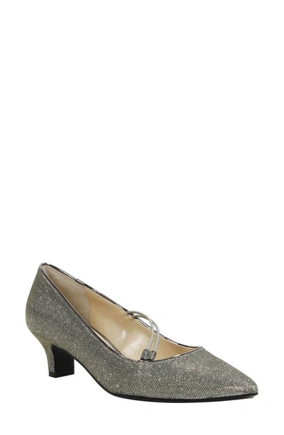 J. Reneé Idenah Pointed Toe Pump In Pewter Glitter Fabric