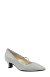 J. Reneé Idenah Pointed Toe Pump In Silver Glitter Fabric