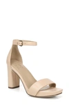 Naturalizer Joy Dress Ankle Strap Sandals Women's Shoes In Soft Nude Leather